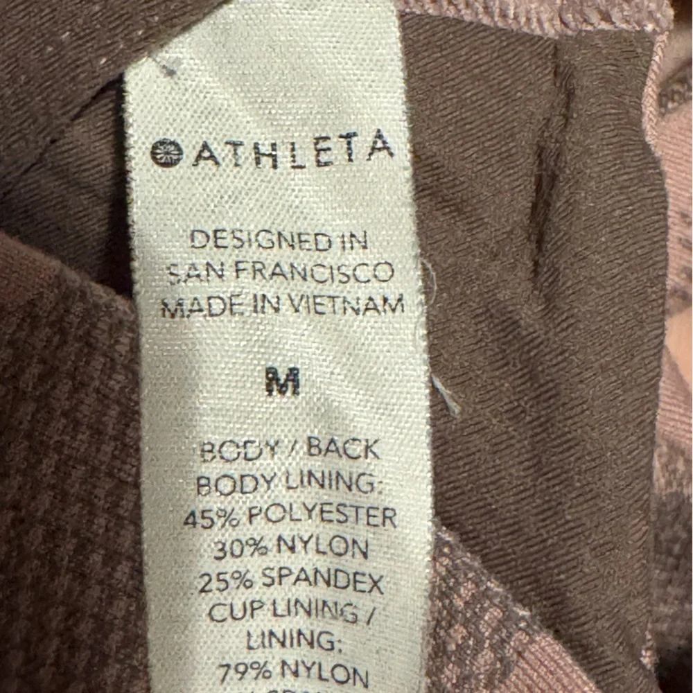 Athleta Camo Jacquard Racerback Sports Bra Mauve Medium